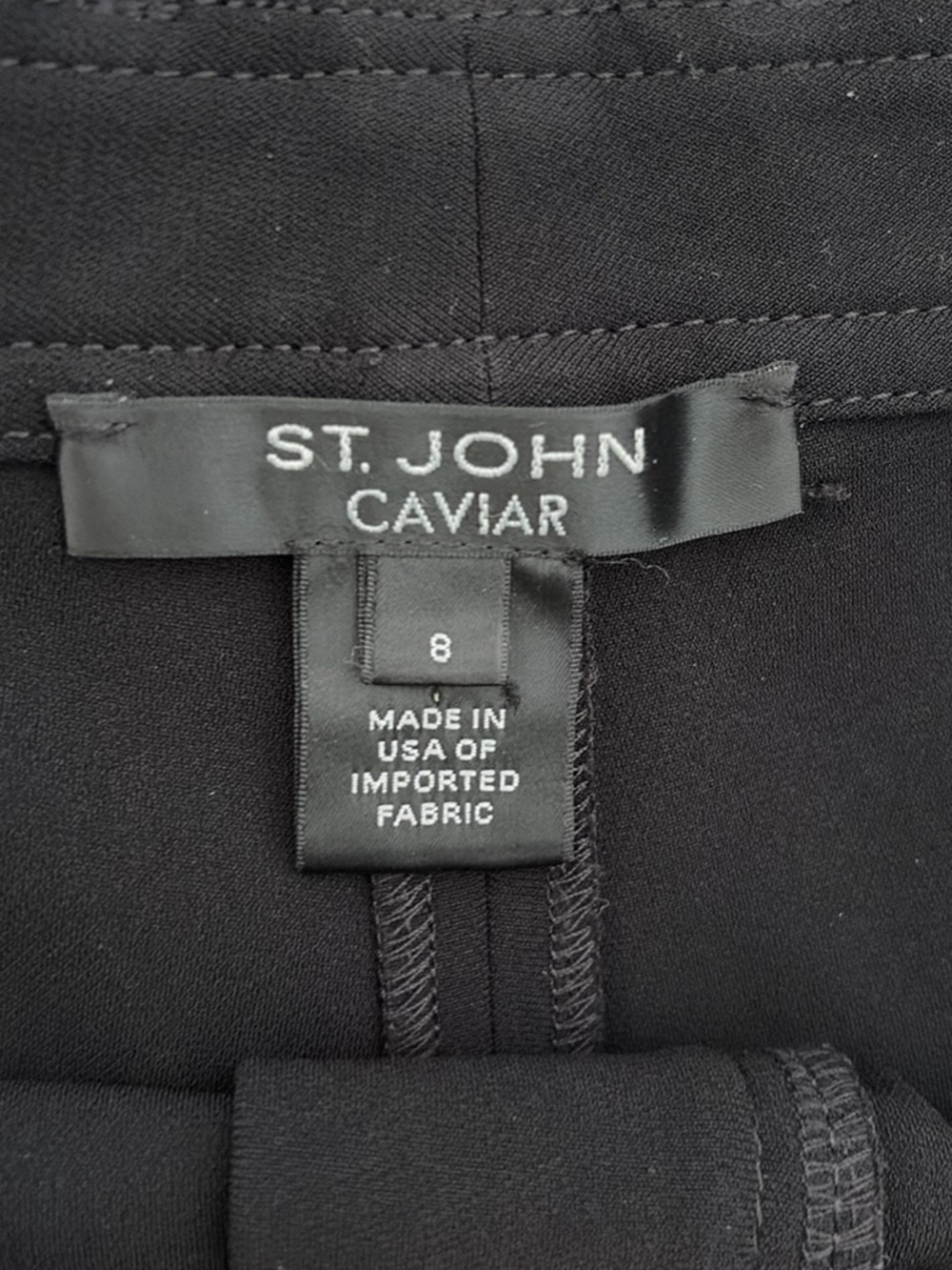 St. John Caviar Straight Leg Pants - Black